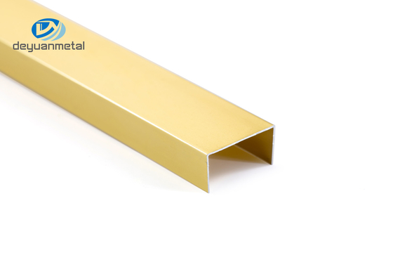 Eloksallı Alüminyum U Profil Kanal 0.8-1.2mm Kalınlık 6063 Alu Malzeme Altın Rengi